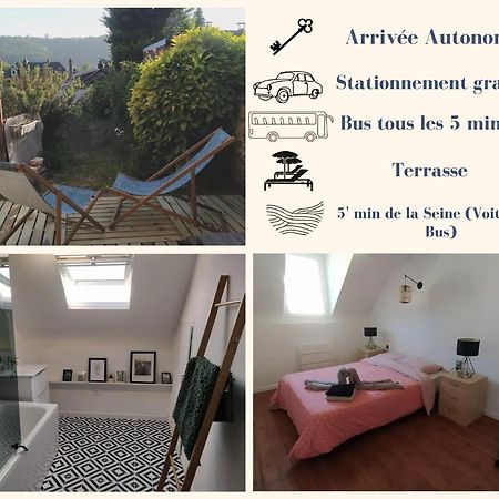 Le Nid Normand Avec Terrasse - Stationnement Facile Et Gratuit - 5 Min Seine Lejlighed Deville-les-Rouen Eksteriør billede